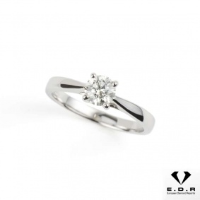 18k White Gold Solitaire Diamond Ring 0.53ct I/VVS2